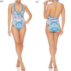 Camilla Geisha Gateways One Piece With Belt Swimsuit Crystal Bling $310 M